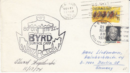 United States 1974 Cover Antarctica Byrd Surface Camp Ca US Navy Nov 21 1974 (21121) - Sonstige & Ohne Zuordnung