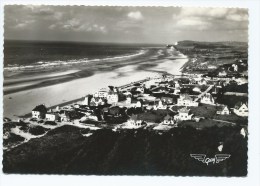 CPSM WISSANT, VUE AERIENNE SUR LA PLAGE, LA FRANCE VUE DU CIEL..., PAS DE CALAIS 62 - Wissant