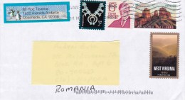 2015 United States U.S. - Nice Cover Sent To Romania 4 Stamps Landscapes People Stationery Entier - 2011-...