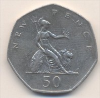 GREAT BRITAIN-50 NEW PENCE-1979. - 50 Pence