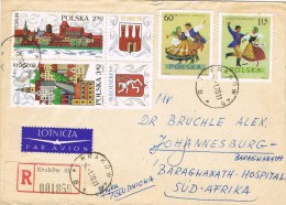 12472. Carta Certificada Aerea KRAKOW (Polonia) Polska 1970 - Lettres & Documents