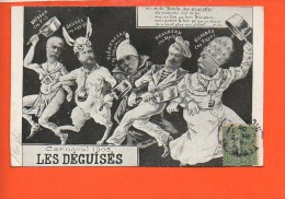 Carnaval 1905 Les Déguisés  Brisson-Jaurès-Clémenceau- Pelletan-Combes (pli Coin) (Humour Politique) - Politicians & Soldiers