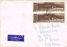 12503. Carta Aerea WARSZAWA (Varsovia) Polska 1970. Ship Garland - Lettres & Documents