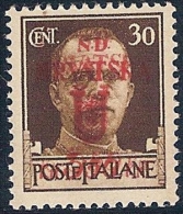 ** Occupazione Croata Emissioni Di Spalato - 1944 F.llo Da 3,50 Kune Su 30 C. Di Spalato, Con Doppia Soprastampa MNH - Occ. Croate: Sebenico & Spalato