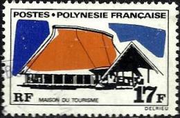 POLYNESIE FRANCAISE MAISON DU TOURISME HUT 17 FR STAMP ISSUED 1970's SG106 USED  CV£6 READ DESCRIPTION !! - Gebruikt