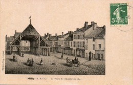 CPA - MILLY (91) - Aspect De La Place Du Marché En 1843 ( Gravure ) - Milly La Foret