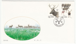 CHINA FDC MICHEL 2213A/2214B PERE DAVID'S DEER - 1980-1989