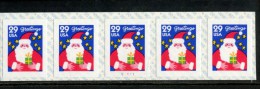 USA POSTFRIS MINT NEVER HINGED POSTFRISCH EINWANDFREI SCOTT 2873B PCN STRIP OF 5 PLATE V1111 SANTA CLAUS - Ruedecillas (Números De Placas)