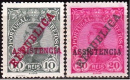 PORTUGAL (I. P. E T.) 1911. D. Manuel Ll, C/ Sobgas «REPUBLICA» «ASSISTENCIA»(Série, 2 Valores) (*) MNG  MUNDIFIL Nº 1/2 - Unused Stamps