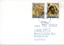 YOUGOSLAVIE. N°2299-2300 De 1990 Sur Enveloppe Ayant Circulé. Ville D'Idrija/Mine De Cuivre. - Covers & Documents