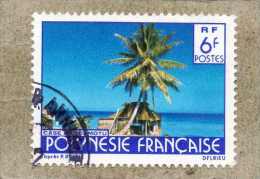 POLYNESIE Fse : Paysages :de Polynésie : Case De Tuamotu - Signature "Delrieu" - Oblitérés