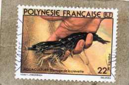 POLYNESIE Fse : Crevettes - Aquaculture : Elevage De Crevettes Au CNEXO - Used Stamps