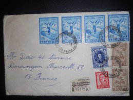 Argentine Lettre Recommande De Buenos Aires 1960 Pour Marseille , Joli Affranchissement - Storia Postale