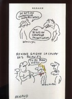 -   RENAUD  PAR WOLINSKI . PLANCHE LIBRE D´UN PORTFOLIO CANAL + . 1989 . - Wolinski