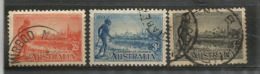 Centenaire De La Colonie Du Victoria (Aborigène D'Australie Et Vue De Melbourne En 1934) Yv#.94/96. 3 T-p Obli. Côte 59€ - Usados