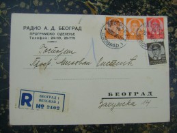 2x0.5din.+0.25din.+1.50din.+R-radio Beograd-Serbia-1936  (3073) - Brieven En Documenten