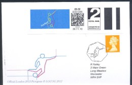 UK Olympic Games London 2012 Cover; Football Fussball Pictogram Smart Stamp Meter Uprated Football Cachet & Cancellation - Estate 2012: London