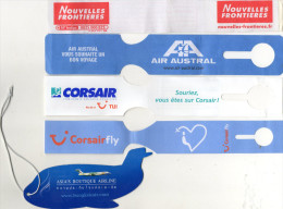 10 ETIQUETTES A BAGAGES *Nouvelles Frontieres*Corsair*Air Austral*Bangkok Airways *KLM *Star Alliance *Air Europa*United - Baggage Labels & Tags