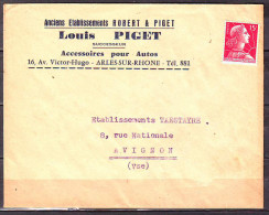 Lettre PUBLICITAIRE   De ARLES SUR RHONE  "  ACCESSOIRES POUR AUTOS   "   Mne  DE MULLER - 1955-1961 Marianne Van Muller