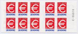 Carnet Neuf ** N° 3215-C1(Yvert) France 1999 - Timbre En Euro, Avec Numéro De Nappe - Modern : 1959-…