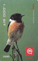 SLOVENIA  Mobil Prepaid Paper Phonecard Bird African Stonechat Prosnik Saxicola Torquata Valid 31.12.2010 - Songbirds & Tree Dwellers