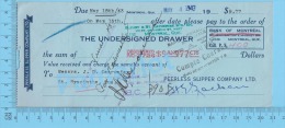 Montreal  Quebec Canada 1943  Due ( $18.03, The Undersigned Drawer, Tax Stamp FX 64 ) 2 SCANS - Cheques & Traverler's Cheques