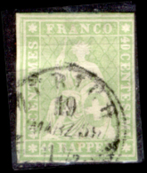 Svizzera-057 - 1854 - Y&T: N.30a (o) - Piccolo Assottigliamento. - Usados