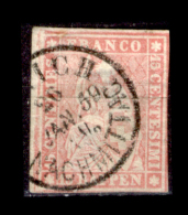 Svizzera-066a - 1854 - Y&T: N.28c (o) - Piccolo Assottigliamento. - Usados