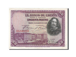 Billet, Espagne, 50 Pesetas, 1928, 1928-08-15, SUP - 50 Peseten