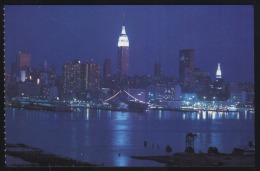 New York-The Lights Of New York City At Night-unused,perfect Shape - Statue De La Liberté