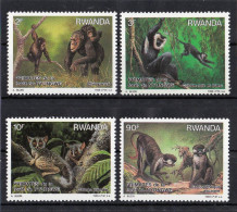 RWANDA 1988 - Primates, Singes Du Rwanda - 4 Val Neuf // Mnh - Neufs