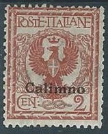 1912 EGEO CALINO AQUILA 2 CENT MH * - W072 - Ägäis (Calino)