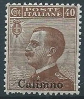 1912 EGEO CALINO EFFIGIE 40 CENT MNH ** - W074 - Egeo (Calino)