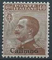 1912 EGEO CALINO EFFIGIE 40 CENT MNH ** - W074-2 - Egeo (Calino)