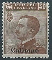 1912 EGEO CALINO EFFIGIE 40 CENT MNH ** - W074-4 - Egeo (Calino)