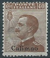 1912 EGEO CALINO EFFIGIE 40 CENT MNH ** - W074-6 - Ägäis (Calino)