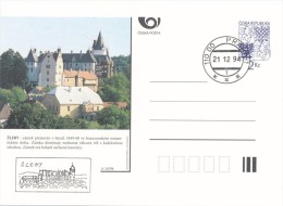 Czech Rep. / Postal Stationery (1994) Castles - Cachet/FDC (16) Zleby (Castle Radically Rebuilt In The Neogothic Chateau - Vegetables