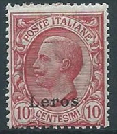 1912 EGEO LERO EFFIGIE 10 CENT MNH ** - W084-7 - Aegean (Lero)