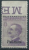 1912 EGEO PATMO EFFIGIE 50 CENT MNH ** - W100 - Egée (Patmo)