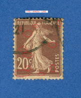 * 1907 N° 139  TYPE I SEMEUSE FOND PLEIN OBLITÉRÉ 20.00 € - Used Stamps