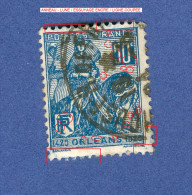 * 1929 N° 257 TYPE 1 DENT 14 X 13 1/2  JEANNE D ARC 50 C BLEU FONCER  OBLITÉRÉ DOS CHARNIÈRE - Used Stamps