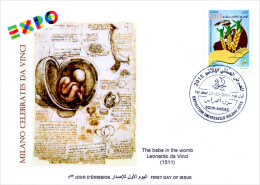 DZ 2014 FDC World Expo Milan 2015 Milano Expo - Da Vinci De Vinci Italia Italy Exposition Foetus Fetus Feto Baby - 2015 – Milan (Italie)