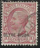 OLTRE GIUBA 1925 SOPRASTAMPATO D´ITALIA ITALY OVERPRINTED CENT. 10 C USATO USED OBLITERE´ - Oltre Giuba