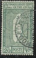 OLTRE GIUBA 1926 ANNESSIONE CENT. 20 C USATO USED OBLITERE´ - Oltre Giuba