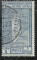 OLTRE GIUBA 1926 ANNESSIONE LIRE 1 LIRA USATO USED OBLITERE´ - Oltre Giuba
