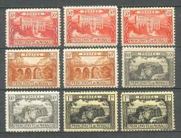 1922 - 1924 MONACO DEFINITIVES 9x Stamps MICHEL: 56-57, 59-60 MH * - Nuevos