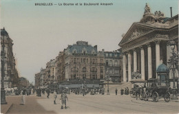 CPA - AK Brüssel Bruxelles La Bourse Et Le Boulevard Anspach Boerse Bank Börse Tram Tramway Strassenbahn - Public Transport (surface)