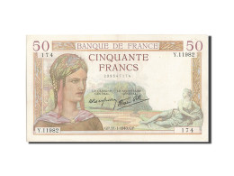 Billet, France, 50 Francs, 50 F 1934-1940 ''Cérès'', 1940, 1940-01-11, SUP - 50 F 1934-1940 ''Cérès''