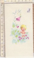 PO1396D# BIGLIETTO PARTECIPAZIONE NASCITA - BEBE' CON FIORI CAMPANELLA - TORINO 1970/BAMBINI - Birth & Baptism