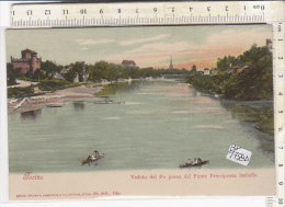 PO1758D# TORINO - FIUME PO DAL PONTE PRINCIPESSA ISABELLA - Acquerellata  No VG - Fiume Po